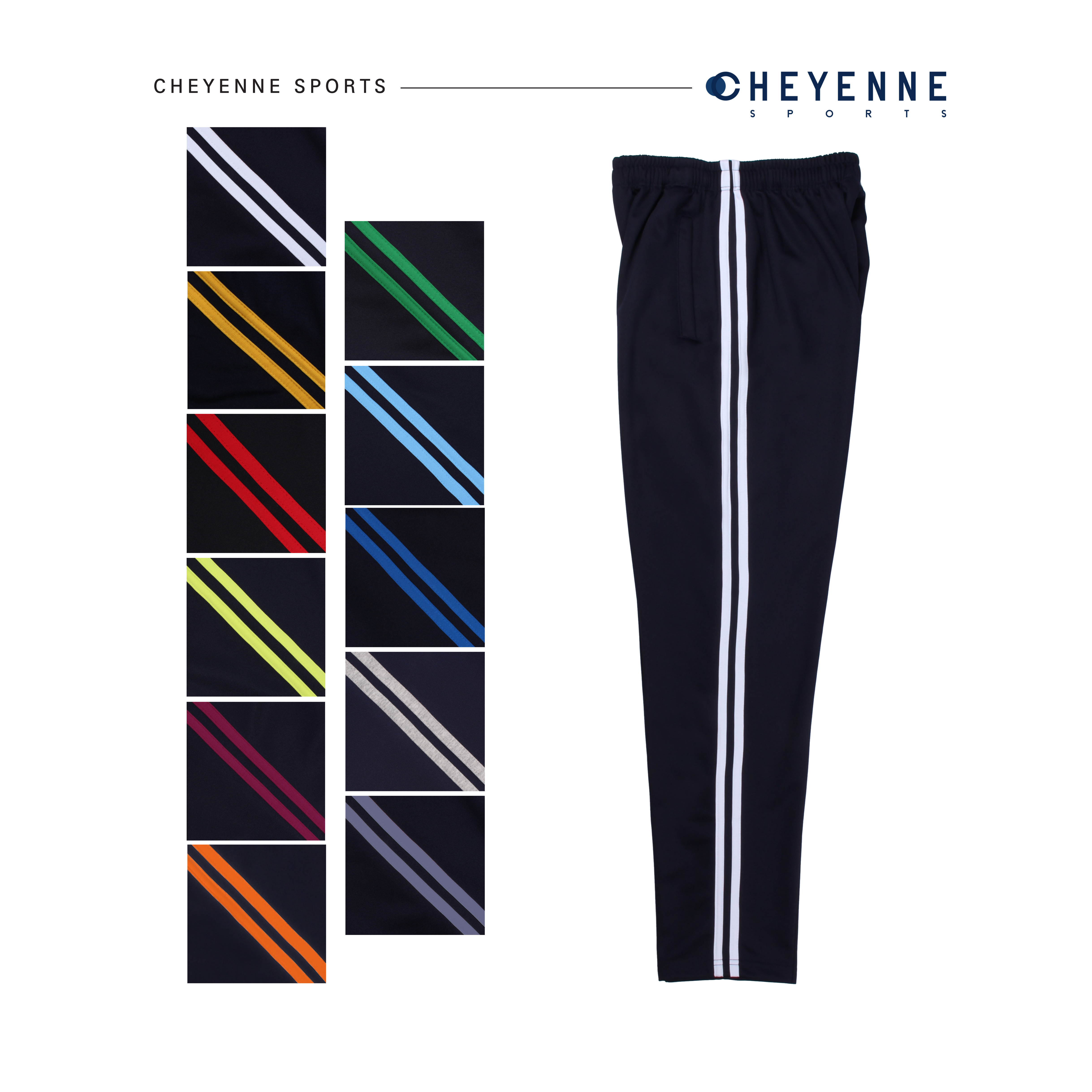 [기모] 네이비바탕 2선 기모바지