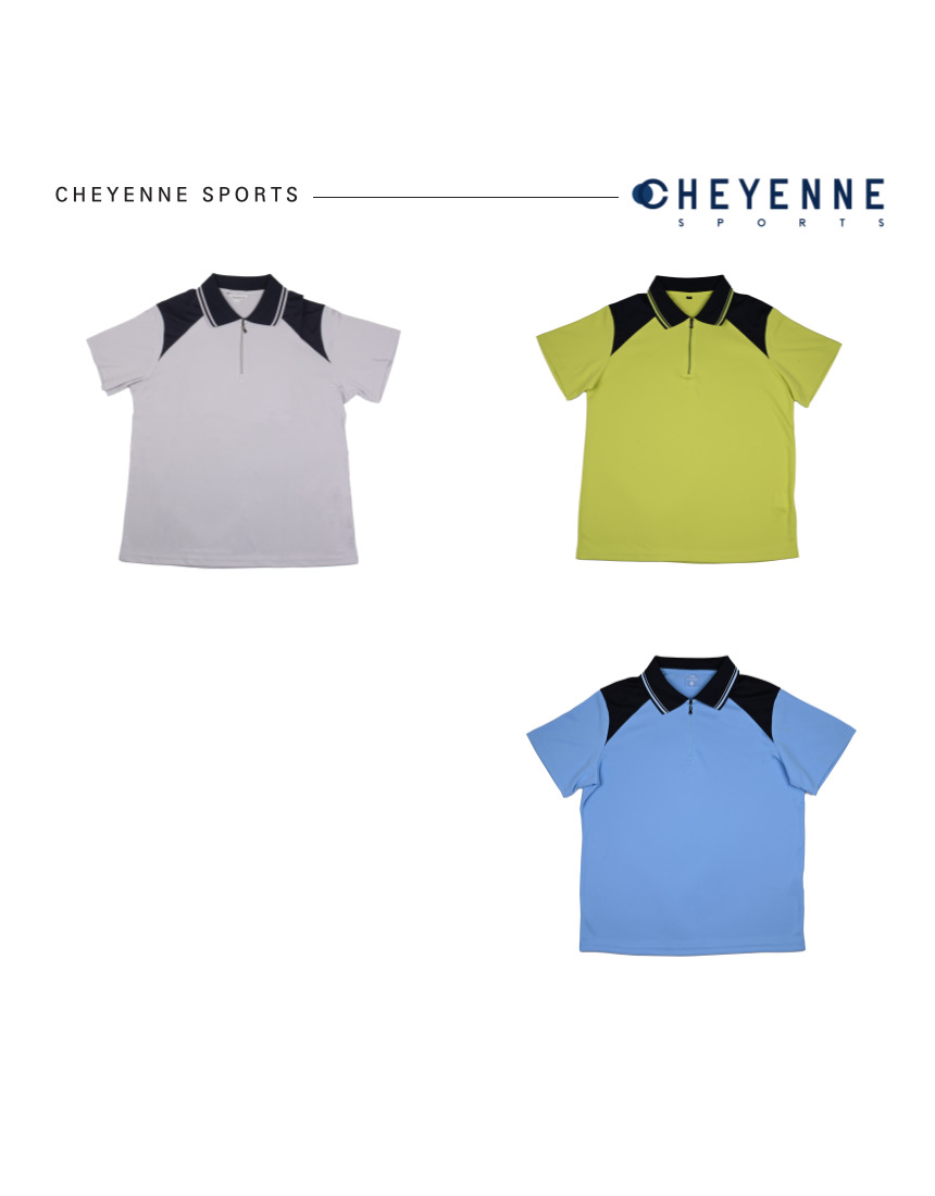 네이비 숄더 반집업 카라 반팔티셔츠